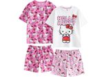 Pigiama Hello Kitty Con Pantaloncini Per Bambina NS9454 (104) (Rosa/Bianco)