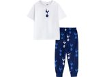 Tottenham Hotspur Fc - Pigiama Da Bambino Con Pantaloni Lunghi E Maniche Corte NS9113 (104) (Bianco/Blu)