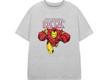Iron Man - Maglietta "The Invincible"" Da Bambino, Manica Corta NS9125 (116) (Grigio Screziato)"