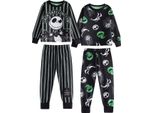 The Nightmare Before Christmas - Pigiama Con Pantaloni Lunghi Per Bambini (Confezione Da 2) NS9465 (128) (Nero)