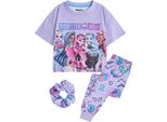 Monster High - Pigiama Con Pantaloni Lunghi Per Bambine, Maniche Corte (Confezione Da 3) NS9386 (158-164) (Viola)