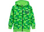 Minecraft - Felpa Con Cappuccio E Zip Integrale Per Ragazzi NS8406 (146-152) (Verde)