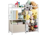 Vevor Libreria Per Bambini Con Portagiochi, Libreria A 2 Livelli Con Cassetto Portagiochi In Tessuto, Scaffale Per Bambini Scaffale Per Camera Dei Bambini Bianco, Adatto Per Soggiorno Ingresso Scuola Materna