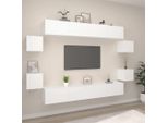 Maison Exclusive - Set Mobili Porta Tv 8Pz Bianco In Legno Multistrato