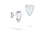 Paar Ohrstecker Liebeskind Berlin "Schmuck Geschenk Edelstahl Ohrringe Glass Heart", Edelstahlfarben, Transparent, Transparent, Ohrringe, Damen, Edelstahl, Mit Glasstein