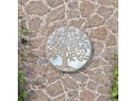The Living Store Specchio Da Giardino Sabbia 40X2,5 Cm Rotondo In Ferro