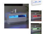 Vidaxl Mobile Tv Con Luci Led Bianco Lucido 80X35X40 Cm - Mobili Tv