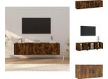 Vidaxl Set Di Mobili Tv A 3 Pezzi In Legno Di Quercia Fumé - Mobili Tv