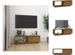 Mobile Tv Vidaxl Miele Marrone 110X30X33,5 Cm In Legno Di Pino Massiccio - Mobili Tv