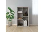 The Living Store Libreria/Scrivania Cemento Grigio 50X25X80 Cm Materiale Legno