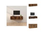 Vidaxl Mobili Tv A Parete 2 Pz. Rovere Fumé 80X34,5X40 Cm - Mobili Tv