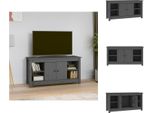 Vidaxl Mobile Tv Grigio 103X36,5X52 Cm In Legno Di Pino Massiccio - Mobili Tv