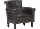 The Living Store Poltrona Nera Vera Pelle Di Capra