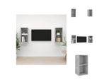 Vidaxl Mobili Tv A Parete 2 Pz. Materiale A Base Di Legno Grigio Cemento - Mobili Tv