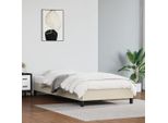 The Living Store Rete Da Letto Crema 100X200 Cm In Pelle Finta