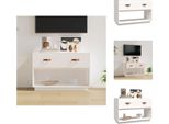 Mobile Tv Vidaxl Bianco 90X40X60 Cm In Legno Di Pino Massiccio - Mobili Tv