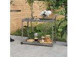 The Living Store Barwagen Grau 100X45X83 Cm Poly Rattan