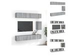Vidaxl Set Di Mobili Tv 7 Pezzi In Legno Grigio Sonoma - Mobili Tv