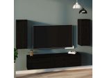 Maison Exclusive - Armadi A Muro 2 Pezzi Nero 30X30X80 Cm Legno Massello Di Pino