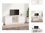 Mobile Tv Vidaxl Bianco 110,5X35X44 Cm In Legno Di Pino Massiccio - Mobili Tv