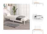 Vidaxl Letto In Legno Massiccio Di Pino 75X190 Cm Bianco - Letti E Strutture Letto