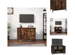 Mobile Tv Vidaxl Con Ante In Rovere Fumé 60X35X45 Cm Materiale A Base Di Legno - Mobili Tv