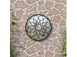 The Living Store Specchio Da Giardino Nero 60X3 Cm In Ferro Rotondo