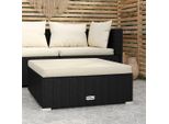 The Living Store Sgabello Da Giardino Con Cuscino Nero 70X70X30 Cm Poly Rattan