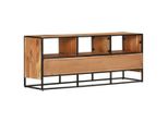 The Living Store Mobile Tv 110X30X45 Cm In Legno Massiccio Di Acacia