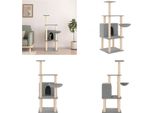 Vidaxl Graffiatoio Con Tiragraffi In Sisal Grigio Chiaro 132 Cm - Graffiatoio - Alberi Da Graffio - Torre Per Gatti - Mobili Per Gatti