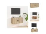 Vidaxl Mobile Tv A Parete Rovere Sonoma 80X34,5X40 Cm - Mobili Tv