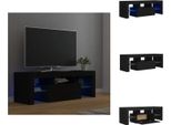 Mobile Tv Vidaxl Con Luci Led Nero 120X35X40 Cm - Mobili Tv