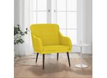 The Living Store Poltrona Giallo 63X76X80 Cm In Velluto