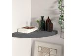 The Living Store Scaffale Scorrevole Ad Angolo Grigio Lucido 35X35X3,8 Cm Mdf