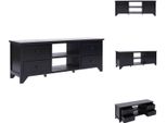 Mobile Tv Vidaxl Nero 108X30X40 Cm In Legno Massiccio Di Paulownia - Mobili Tv