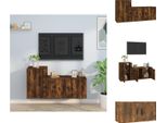 Vidaxl Set Di Mobili Tv A 2 Pezzi In Legno Di Quercia Fumé - Mobili Tv
