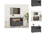 Vidaxl Mobile Tv Grigio 79X35X52 Cm In Legno Di Pino Massiccio - Mobili Tv