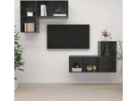 Maison Exclusive - Mobile Tv A Parete 4 Pz Grigio Lucido In Truciolato