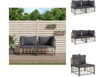 Vidaxl Divani Angolari Con Cuscini 2 Pz. Poli Rattan Modulare - Divani Da Giardino