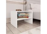 Comodino In Stile Elegante Bianco 40X30X30 Cm Materiale A Base Di Legno - Comodini E Armadi Hommie7694479 1Pacco