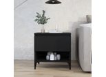 The Living Store Tavolino Nero 50X46X50 Cm In Materiale Ligneo