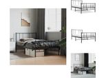 Vidaxl Struttura Letto Con Testiera E Pediera In Metallo Nero 80X200 Cm - Letti E Strutture Letto