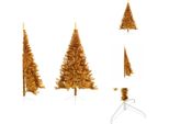 Vidaxl Mezzo Albero Di Natale Artificiale Con Supporto Oro 240 Cm Pet - Alberi Di Natale