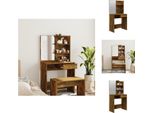 Vidaxl Tavolino Da Toilette Con Specchio In Rovere Fumé 74,5X40X141 Cm - Tavolini Da Toilette