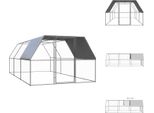 Vidaxl Gabbia Per Polli Da Esterno 3X6X2 M Acciaio Zincato - Habitat E Recinti Per Piccoli Animali