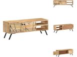 Mobile Tv Vidaxl 110X30X40 Cm In Legno Massiccio Di Mango - Mobili Tv