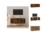 Vidaxl Set Di Mobili Tv A 2 Pezzi In Legno Di Quercia Fumé - Mobili Tv