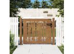 The Living Store Cancello Da Giardino 105X105 Cm In Acciaio Corten Design In Bambù