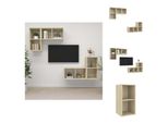 Vidaxl Mobili Tv A Parete 4 Pezzi In Legno Di Quercia Sonoma - Mobili Tv