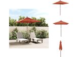 Vidaxl Ombrellone Con Palo In Legno Terracotta 198X198X231 Cm - Ombrelloni E Tende Da Sole